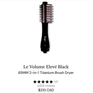 NIB L’ANGE - LE Volume Eleve - 65 MM 2-1 Titanium Brush Dryer